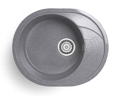 фото Мойка ГЛЯНЦЕВАЯ КВАРЦ 570LL -3 ТЕМНО СЕРЫЙ