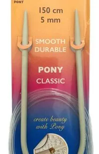 фото 50511 PONY Спицы круговые 5,00 мм/ 150 см, алюминий, 2 шт.