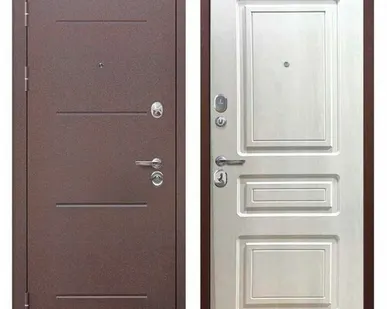 фото Дверь входная Толстяк (Ferroni) металл/МДФ, Медный антик/Белый ясень 2050х960мм, ЛЕВАЯ