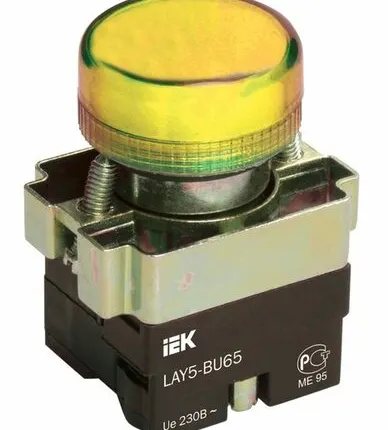 Фото №0 Индикатор LAY5-BU65 желтого цвета d22мм BLS50-BU-K05