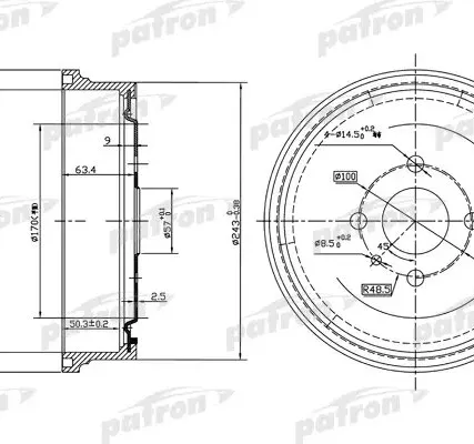 Фото №0 PDR1551 Барабан тормозной