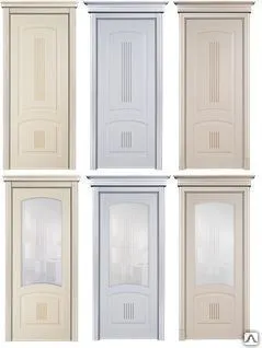 Фото №0 Дверное полотно Бетховен (Бук) эмаль, остекленное Раут  "П-13"