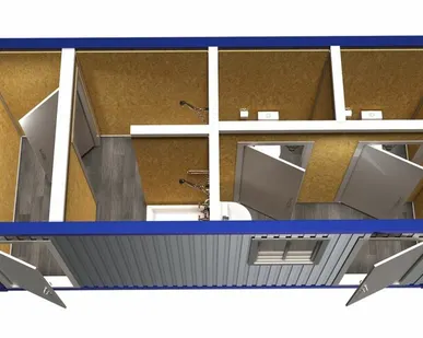 фото Бытовка сантехническая с душевыми и туалетами тип 1 модель: ВМ-БТ16