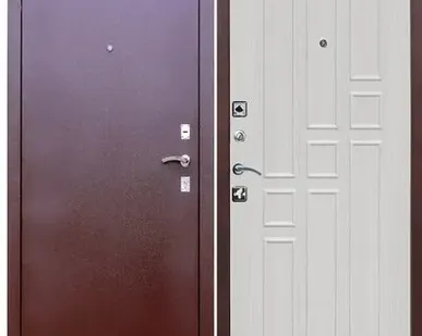 фото Дверь входная Гарда 8мм (Ferroni) металл 0,8мм/МДФ, Антик медь/Белый ясень 2050х960мм, ЛЕВАЯ