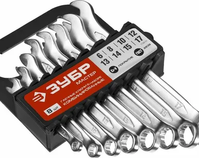 фото Набор ключей комбинированных 8шт 6-17мм ЗУБР МАСТЕР 27088-Н8