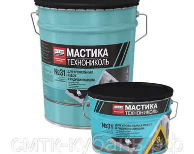 фото Мастика кровельная морозостойкая ТЕХНОНИКОЛЬ №31 (вед.18кг) Технониколь