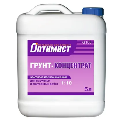 Фото №4 Грунт-концентрат Оптимист, для наружных и внутренних работ, 10л