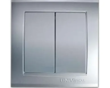 фото UNIVersal Выключатель 2-кл. СП Бриллиант 10А IP20 серебр. 7949650 UNIVersal