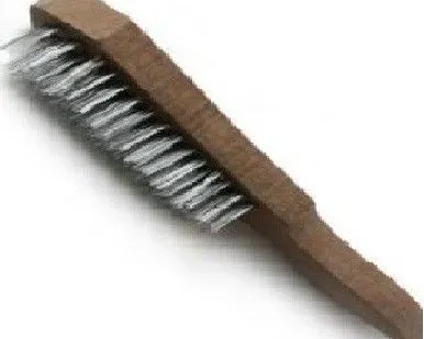 фото Щетка проволочная стальная, деревянная рукоятка 5 рядов "Hobbi"