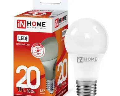 фото Лампа сд LED-A60-VC 20Вт 230В Е27 6500К 1800Лм IN HOME