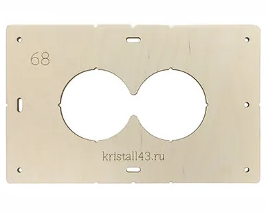 фото Шаблон для разметки установочных коробок на 2 отверстия 68мм