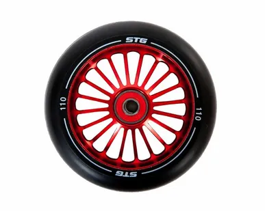 фото Колесо для трюкового самоката 110 мм с алюминиевым ободом, ABEC-11 (Колесо для трюкового самоката 110 мм с алюминиевым ободом, ABEC-11, 1шт, красный)