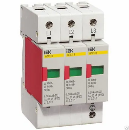 Фото №0 Ограничитель перенапряжения трехполюсный ОПС1-C 3п 20кА 400В