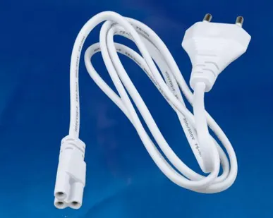 фото UCX-LT2/E01-120 WHITE 1 STICKER Провод для подключения светильника Светильник линейный ULI-E01* к сети 220В. 120см. Белый. ТМ Uniel.