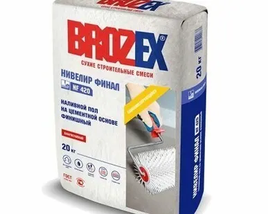 фото Пол наливной на цементной основе финишный BROZEX NF420 НИВЕЛИР ФИНАЛ, 20 кг
