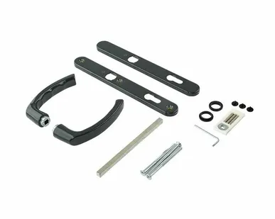 фото Гарнитур нажимной подпружиненный HOPPE Liege со сплошной накладкой (30/67-72), Антрацит F7016