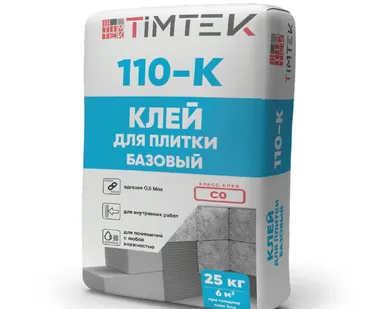 фото TimTek 110-К Клей для плитки базовый, класс С0, 25 кг (58 шт/пал)