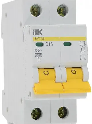 Фото №2 Выключатель автоматический ВА47-29 2Р 10А 4,5кА х-ка С ИЭК