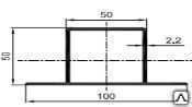 Фото №0 H-профиль 100х50х2,2 PDV-1076