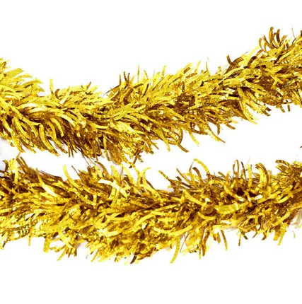 Фото №0 Мишура волнистая золотая 8 см 2 м