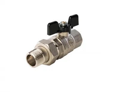 фото Кран шаровой полнопроходной с американкой Stout 1 1/4" н.р.-в.р. (ручка бабочка)