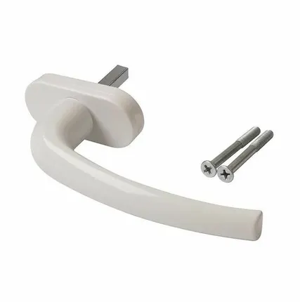 Фото №0 Ручка оконная алюминиевая "Tango" штифт 35 мм, 2 винта, белая