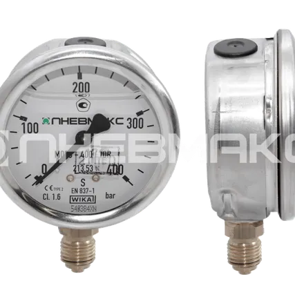 Фото №0 M63-400/10R - Манометр вибростойкий, 0-400 бар, присоединение радиально вниз, наруж. резьба G1/4"