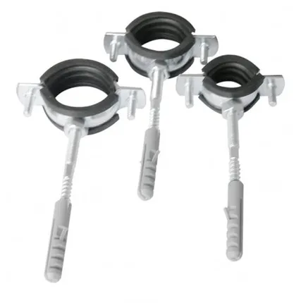 Фото №0 Хомут для крепления труб Aqualink 3/4" (25-28 мм) комплект с шурупом и дюбелем