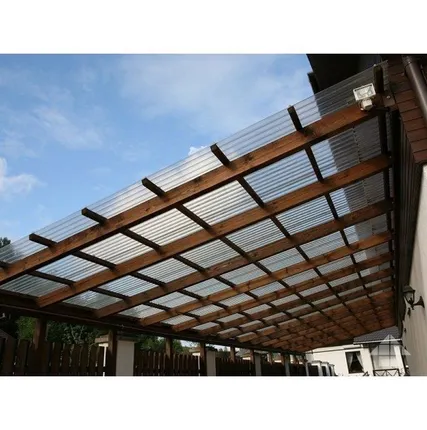 Фото №1 Профилированный поликарбонат трапеция МП-20 3000х1050х1,3мм (серая прозрачная) Юг-Ойл-Пласт