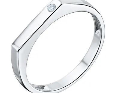 фото Обручальное кольцо ЭПЛ Даймонд с бриллиантом, из серебра
