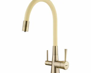 фото Смеситель Lemark Comfort LM3075B-Beige для кухни с гибким изливом, с подключением к фильтру с питьевой водой