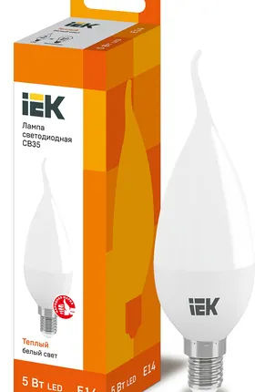 Фото №0 IEK Лампа светодиод. 5/3000/Е14/С35 свеча на ветру IEK