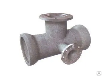 фото Крест раструб-фланец с пожарной подставкой ППКРФ Ду100 х100, ВЧШГ, шт