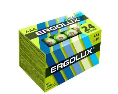 фото Элемент питания алкалиновый LR03 Alkaline BP-24 (уп.24шт) NEW Ergolux 14213