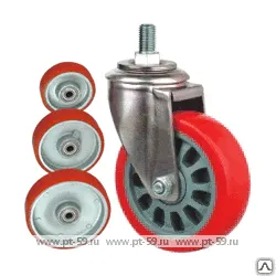 Фото №0 Колесо поворотное с болтом Lema FC3-TPU-150-250-6A