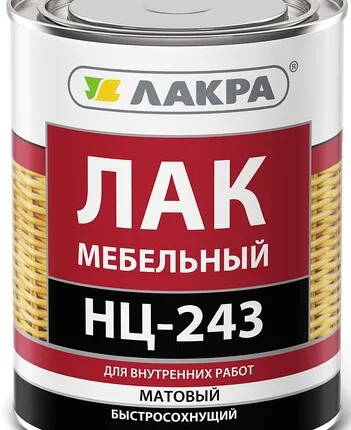 Фото №0 Лак ЛАКРА Лак для отделки мебели ЛАКРА НЦ-243 0,7 кг матовый