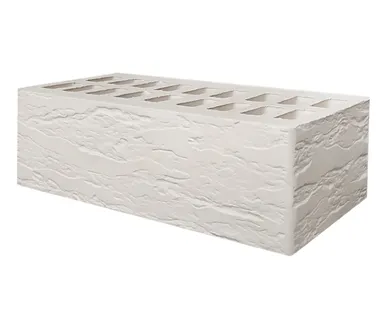 фото Кирпич лицевой керамический Белый «Rock» пустотелый полуторный