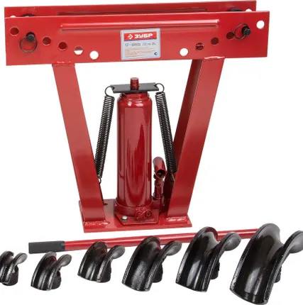 Фото №0 Трубогиб гидравлический ручной вертикальный 43078-12 Зубр ТВГ-12, 12 т, 1/2-2″, ход штока 232 мм