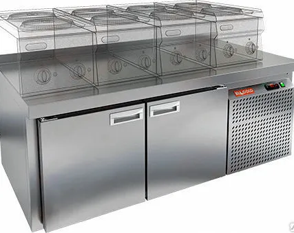 Фото №0 Стол охлаждаемый под тепловое оборудование HICOLD GN 11/TN LT SH на низких