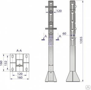 Фото №0 Стойка кабельная К-1154 оц УТ1,5/У2,5/У3,шт