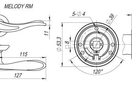 Фото №0 Ручка раздельная MELODY RM AB/GP-7