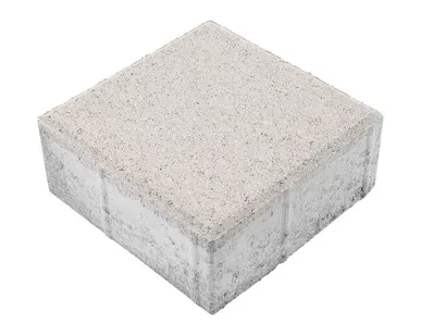 фото Тротуарная плитка Берит Квадрат Белая 200х200х80 на белом цементе