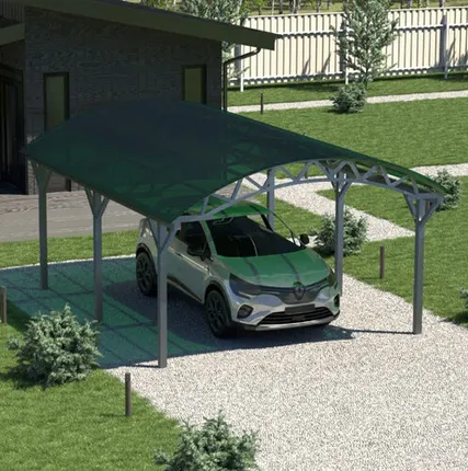 Фото №0 Арочный навес №8 из поликарбоната 4,2х6,3 м