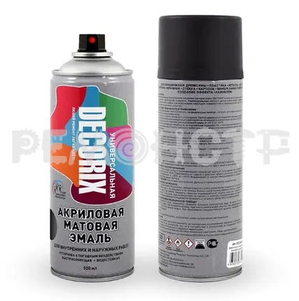 Фото №0 Эмаль аэрозоль акрил 520мл универ (24, белая мат) DECORIX (12) П