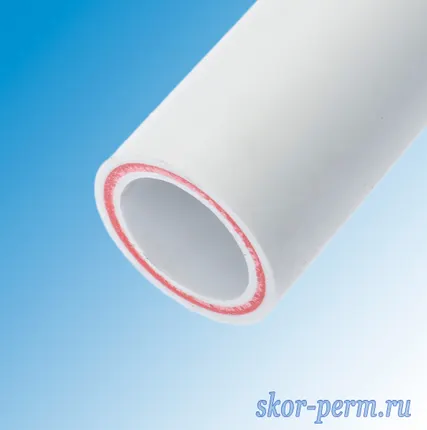 Фото №1 Труба полипропиленовая 50х6,9 PN20 армированная стекловолокном PPR, VALFEX