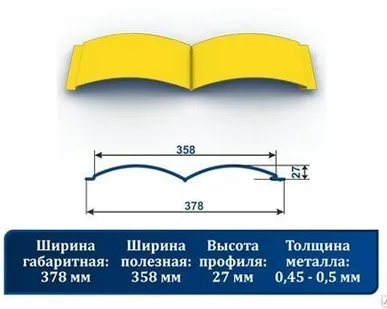 фото Сайдинг металлический "Блок-хаус" (под бревно) 1018 желтый