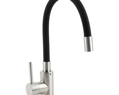 фото смеситель для кухни OSGARD Gron flex гибкий излив никель черный