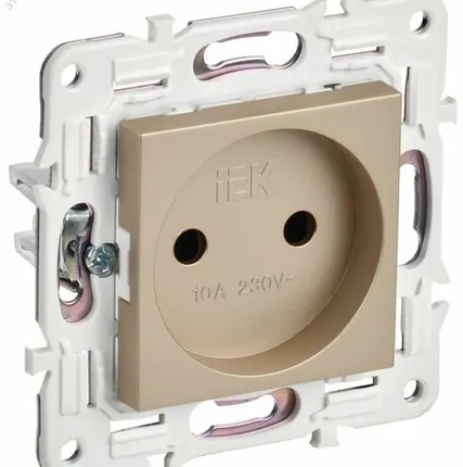 Фото №0 SKANDY Розетка без заземления без защитных шторок 10А SK-R02Sa песочный IEK