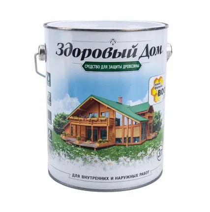 Фото №0 Деревозащитное средство с воском Здоровый Дом, Сосна, 3л ЛАКРА