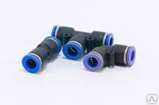 фото Фитинги прямые, Т-образные, Г-образные пластиковые, металлические